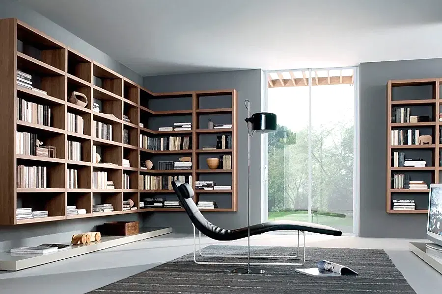 Cube köşe kitaplık modeli