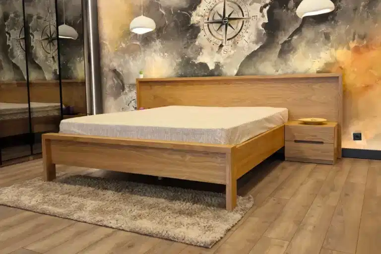 Viola kestane kaplama ahşap karyola