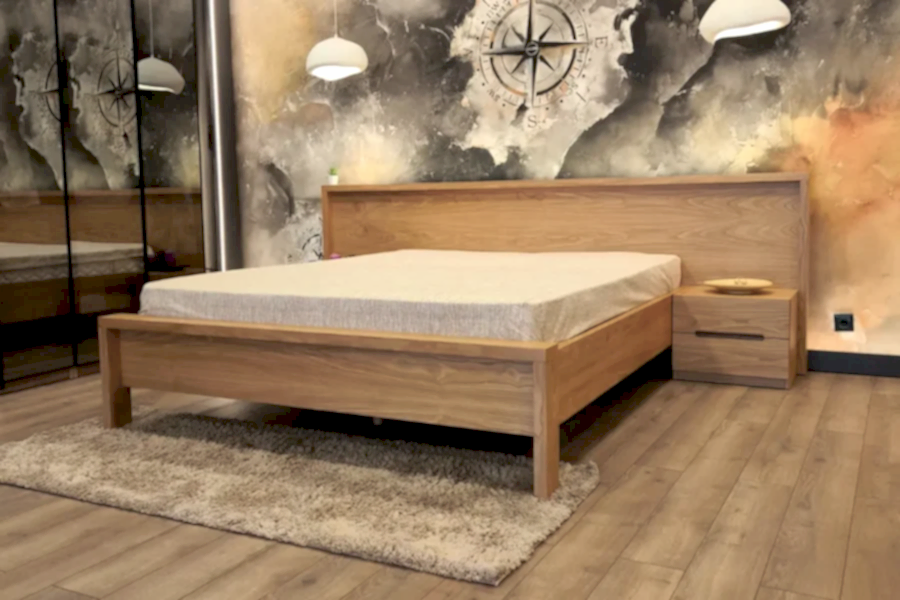 Viola kestane kaplama ahşap karyola