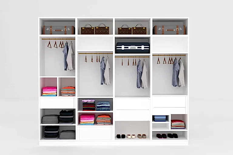 4 kapaklı raylı dolap modelleri