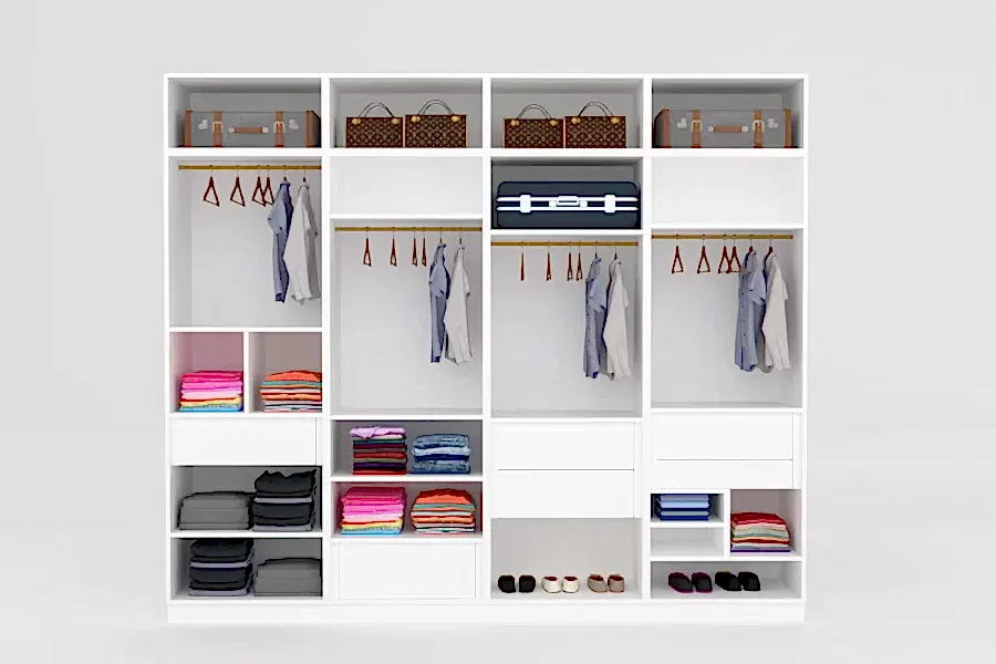 4 kapaklı raylı dolap modelleri