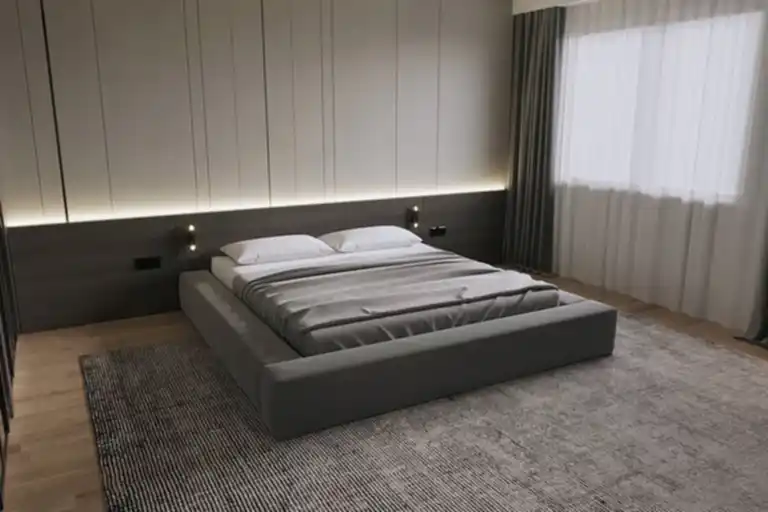 Yatak başlığında led olan yatak